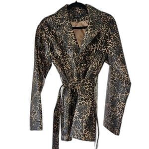 Nastygal Leopard Trench Rain Coat Size 4